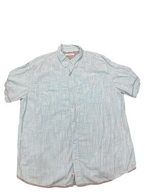 PD&C Seafoam Green Button Down Shirt Mens Short Sleeve Casual Lightweight XL